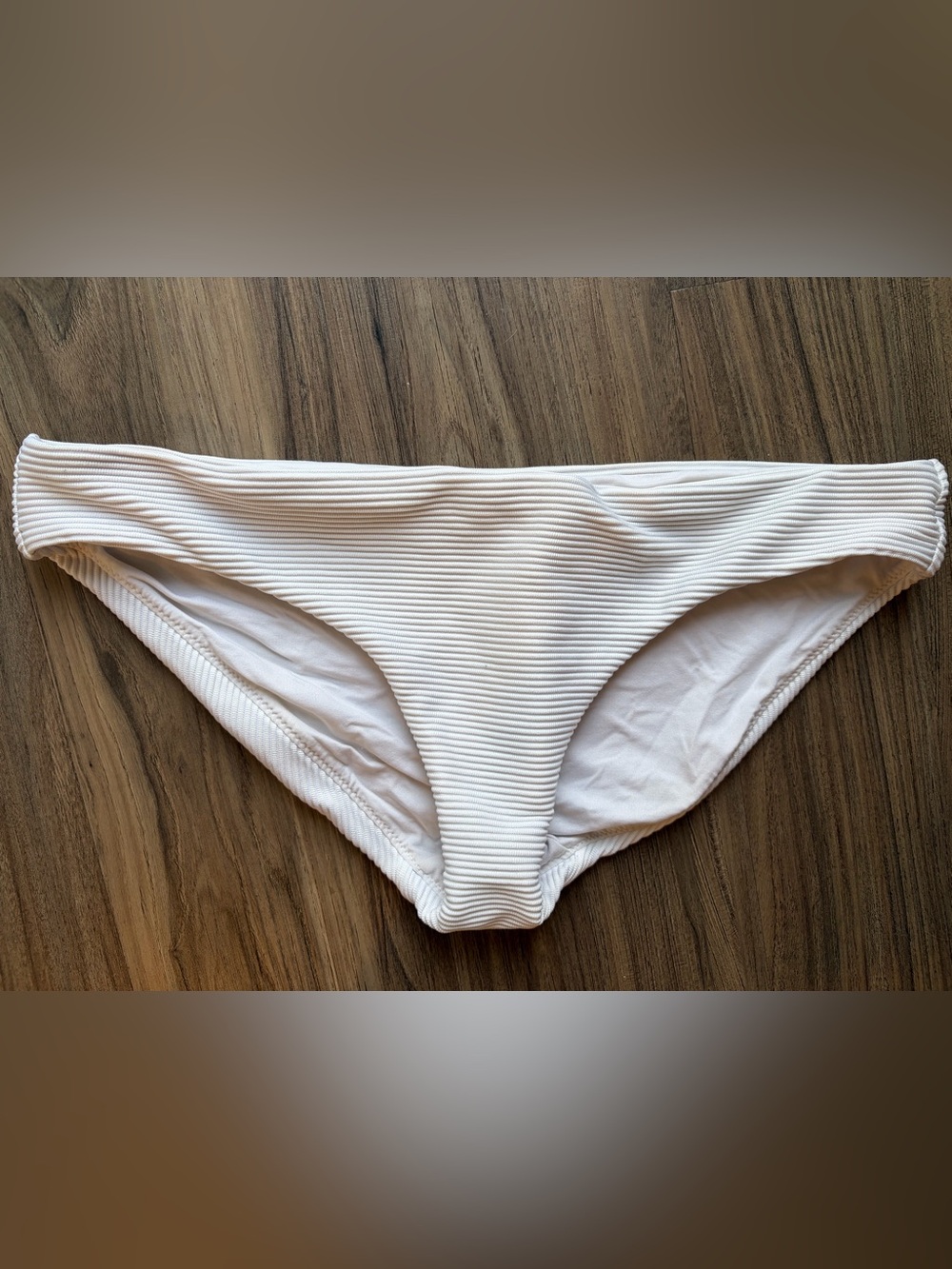 Seafolly White Ribbed Bikini Bottom
